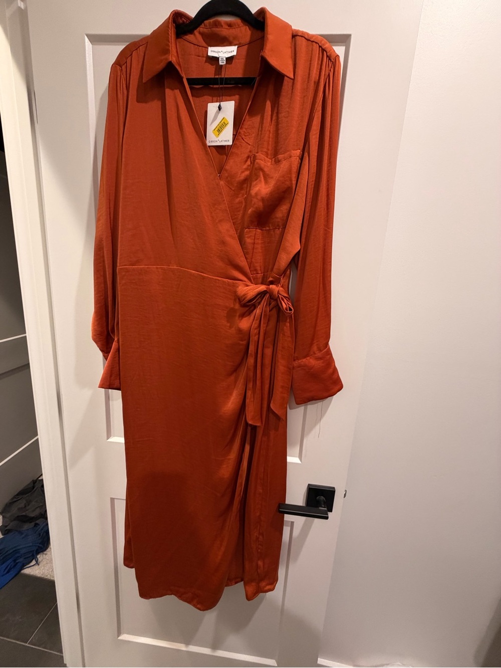 Gibson Latimer Wrap Midi Dress - Rust Orange